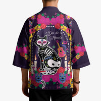 Mexico Day Of The Dead Kimono Cat Skeleton Dia De Los Meowtos - Wonder Print Shop