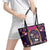 Mexico Day Of The Dead Leather Tote Bag Cat Skeleton Dia De Los Meowtos - Wonder Print Shop