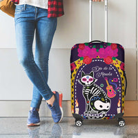 Mexico Day Of The Dead Luggage Cover Cat Skeleton Dia De Los Meowtos - Wonder Print Shop