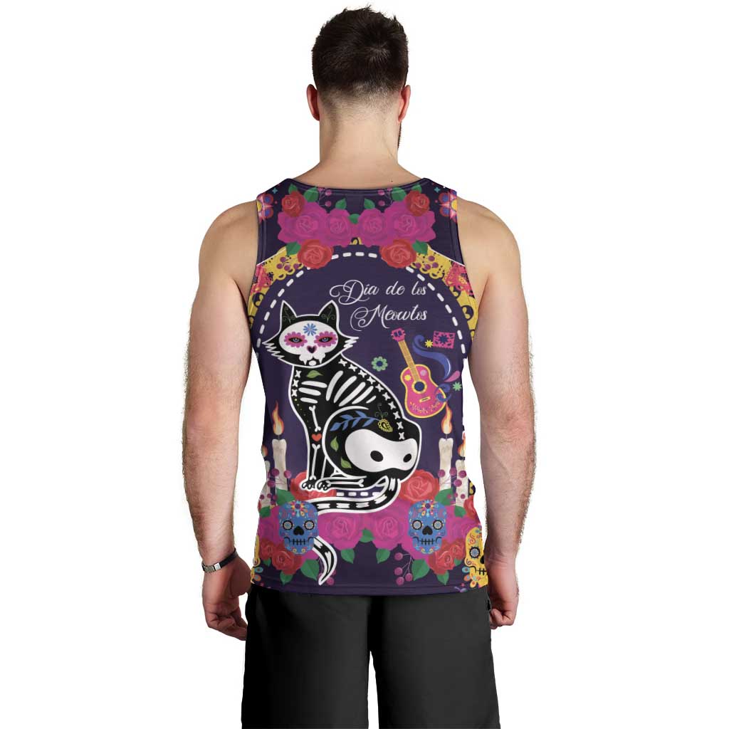 Mexico Day Of The Dead Men Tank Top Cat Skeleton Dia De Los Meowtos - Wonder Print Shop