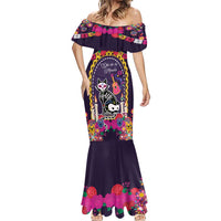 Mexico Day Of The Dead Mermaid Dress Cat Skeleton Dia De Los Meowtos - Wonder Print Shop