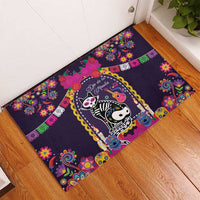 Mexico Day Of The Dead Rubber Doormat Cat Skeleton Dia De Los Meowtos - Wonder Print Shop