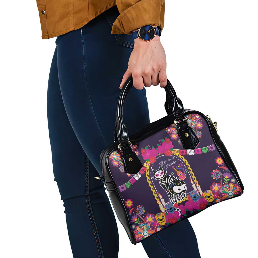 Mexico Day Of The Dead Shoulder Handbag Cat Skeleton Dia De Los Meowtos - Wonder Print Shop