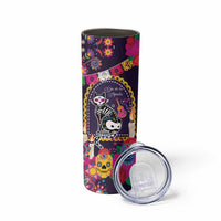 Mexico Day Of The Dead Skinny Tumbler Cat Skeleton Dia De Los Meowtos - Wonder Print Shop