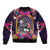 Mexico Day Of The Dead Sleeve Zip Bomber Jacket Cat Skeleton Dia De Los Meowtos - Wonder Print Shop