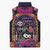 Mexico Day Of The Dead Sleeveless Puffer Jacket Cat Skeleton Dia De Los Meowtos - Wonder Print Shop