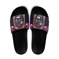 Mexico Day Of The Dead Slide Sandals Cat Skeleton Dia De Los Meowtos - Wonder Print Shop