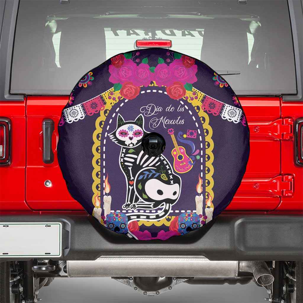 Mexico Day Of The Dead Spare Tire Cover Cat Skeleton Dia De Los Meowtos - Wonder Print Shop
