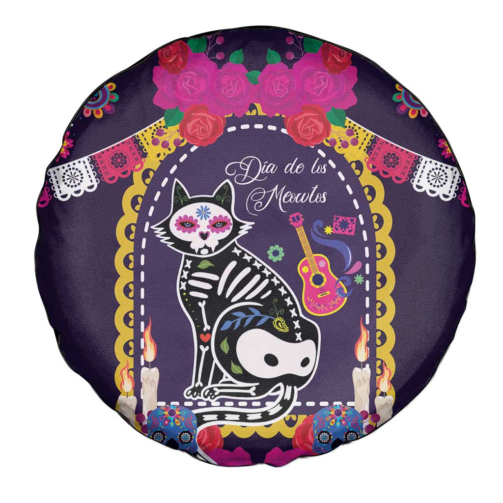 Mexico Day Of The Dead Spare Tire Cover Cat Skeleton Dia De Los Meowtos - Wonder Print Shop