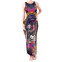 Mexico Day Of The Dead Tank Maxi Dress Cat Skeleton Dia De Los Meowtos - Wonder Print Shop