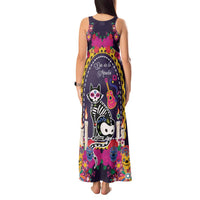 Mexico Day Of The Dead Tank Maxi Dress Cat Skeleton Dia De Los Meowtos - Wonder Print Shop