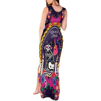 Mexico Day Of The Dead Tank Maxi Dress Cat Skeleton Dia De Los Meowtos - Wonder Print Shop