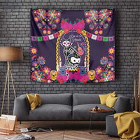 Mexico Day Of The Dead Tapestry Cat Skeleton Dia De Los Meowtos - Wonder Print Shop