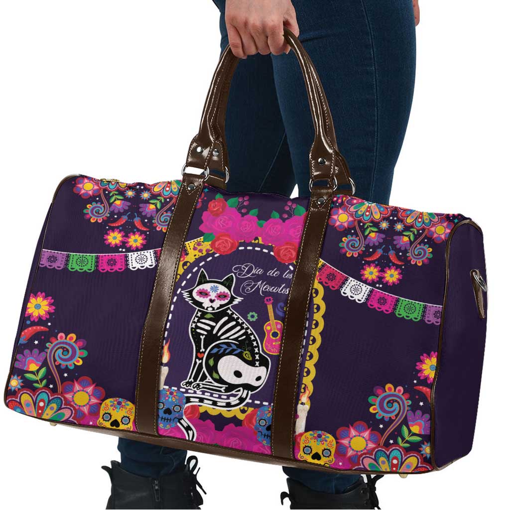 Mexico Day Of The Dead Travel Bag Cat Skeleton Dia De Los Meowtos - Wonder Print Shop