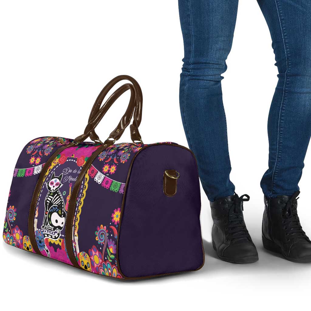 Mexico Day Of The Dead Travel Bag Cat Skeleton Dia De Los Meowtos - Wonder Print Shop