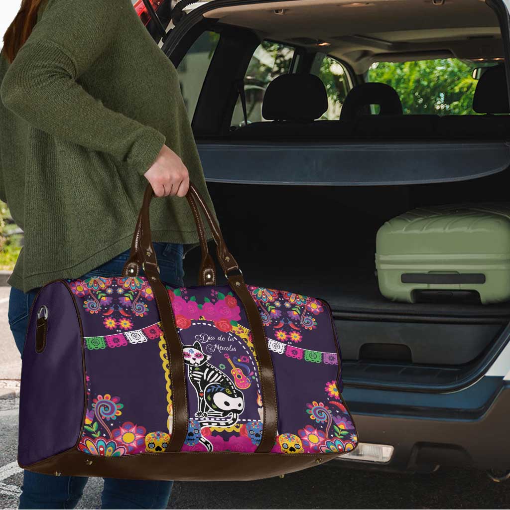 Mexico Day Of The Dead Travel Bag Cat Skeleton Dia De Los Meowtos - Wonder Print Shop