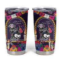 Mexico Day Of The Dead Tumbler Cup Cat Skeleton Dia De Los Meowtos - Wonder Print Shop
