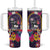 Mexico Day Of The Dead Tumbler With Handle Cat Skeleton Dia De Los Meowtos - Wonder Print Shop