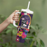 Mexico Day Of The Dead Tumbler With Handle Cat Skeleton Dia De Los Meowtos - Wonder Print Shop