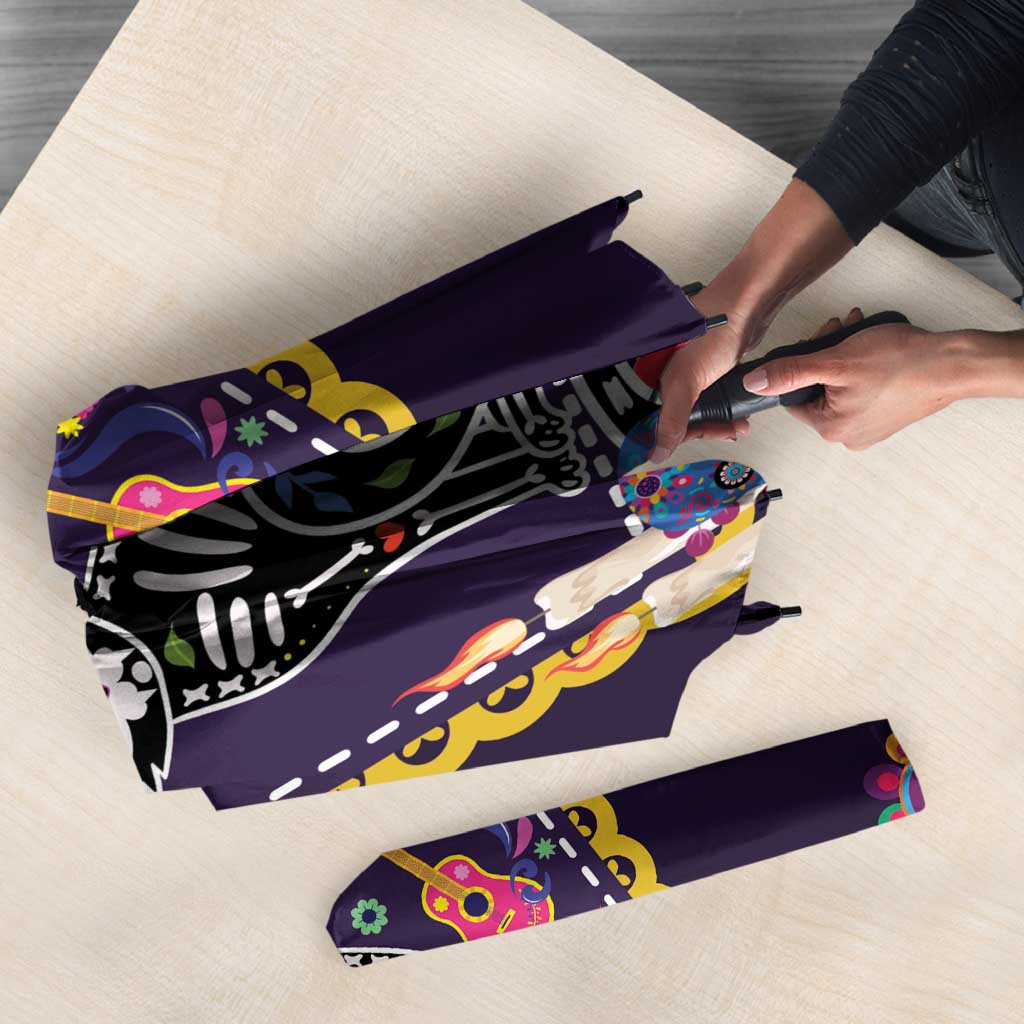 Mexico Day Of The Dead Umbrella Cat Skeleton Dia De Los Meowtos - Wonder Print Shop