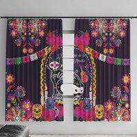 Mexico Day Of The Dead Window Curtain Cat Skeleton Dia De Los Meowtos - Wonder Print Shop