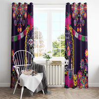 Mexico Day Of The Dead Window Curtain Cat Skeleton Dia De Los Meowtos - Wonder Print Shop