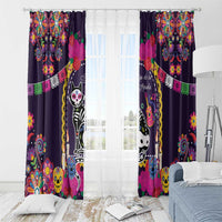 Mexico Day Of The Dead Window Curtain Cat Skeleton Dia De Los Meowtos - Wonder Print Shop