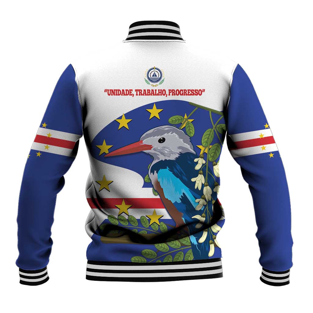Cape Verde Baseball Jacket Grey-Headed Kingfisher Mix Honey Locust - Wonder Print Shop