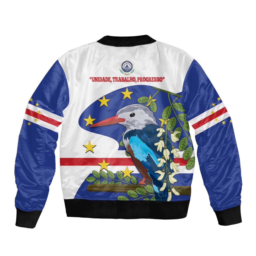 Cape Verde Bomber Jacket Grey-Headed Kingfisher Mix Honey Locust - Wonder Print Shop