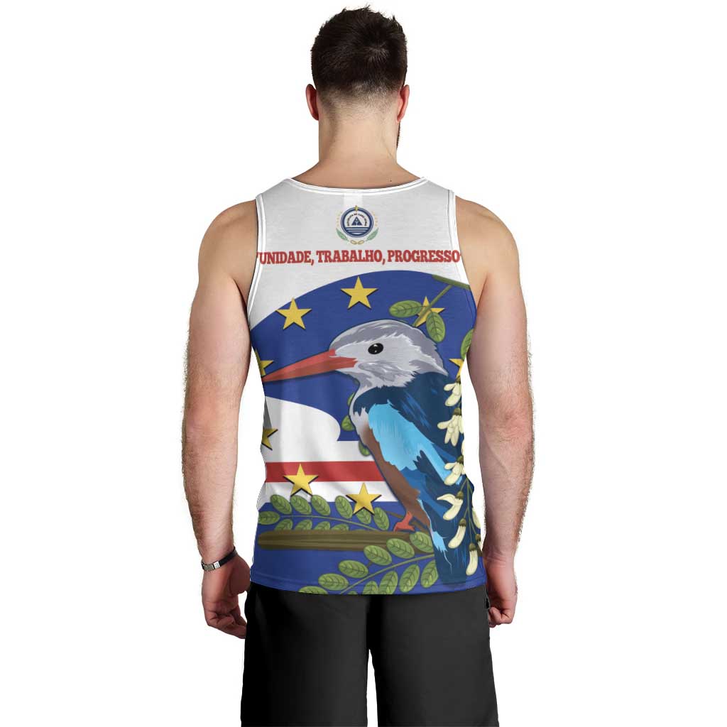 Cape Verde Men Tank Top Grey-Headed Kingfisher Mix Honey Locust - Wonder Print Shop