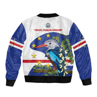 Cape Verde Sleeve Zip Bomber Jacket Grey-Headed Kingfisher Mix Honey Locust - Wonder Print Shop