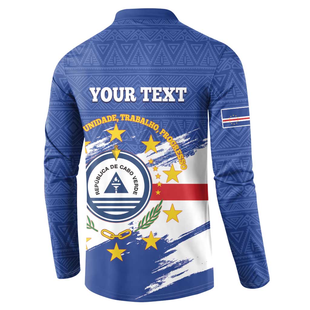 Personalized Cape Verde Button Sweatshirt Coat Of Arms - African Pattern - Wonder Print Shop