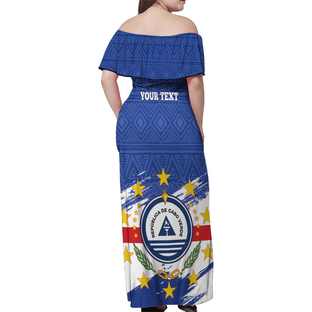 Personalized Cape Verde Family Matching Off Shoulder Maxi Dress and Hawaiian Shirt Coat Of Arms - African Pattern - Wonder Print Shop