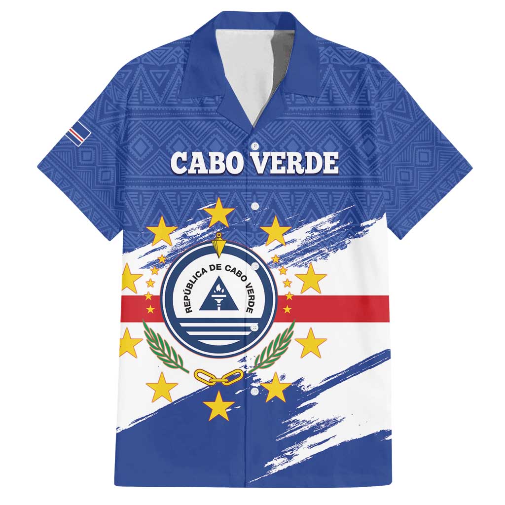 Personalized Cape Verde Family Matching Off Shoulder Short Dress and Hawaiian Shirt Coat Of Arms - African Pattern - Wonder Print Shop