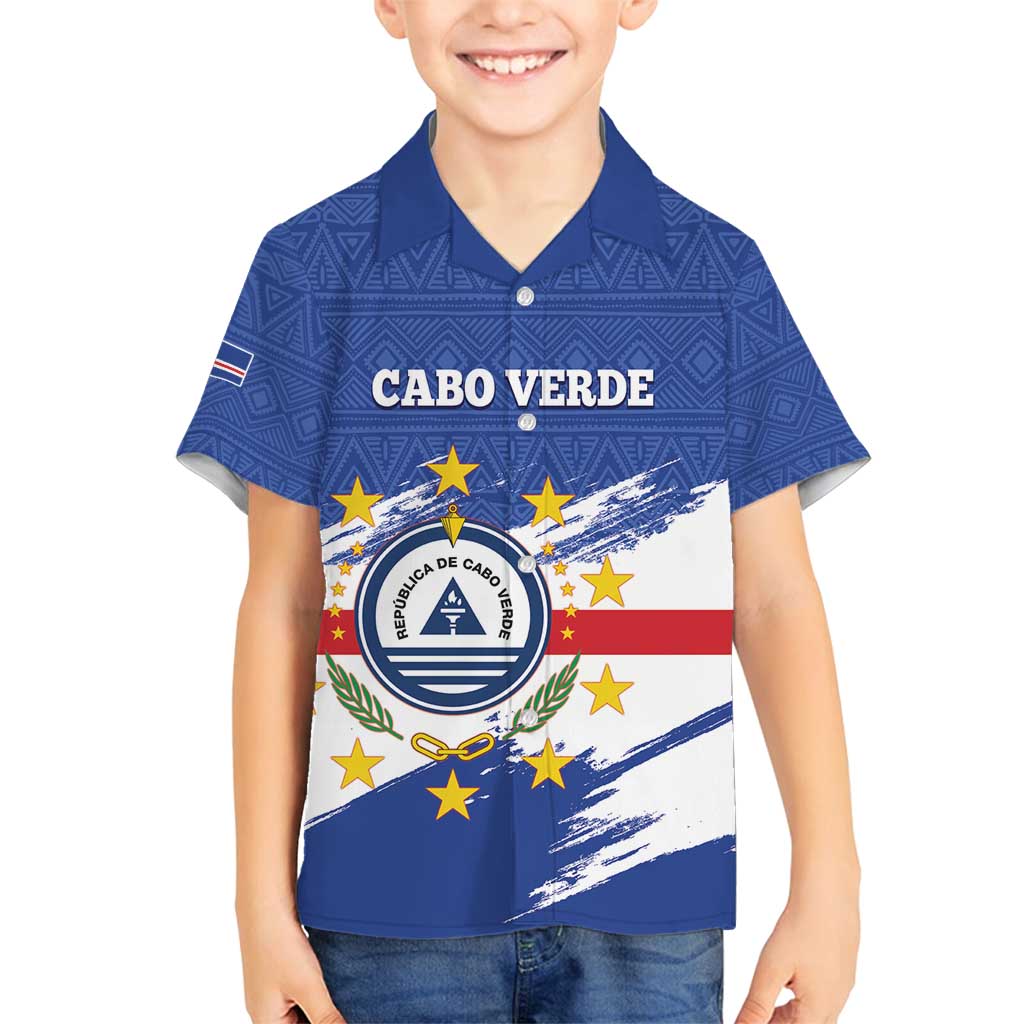 Personalized Cape Verde Family Matching Off Shoulder Short Dress and Hawaiian Shirt Coat Of Arms - African Pattern - Wonder Print Shop