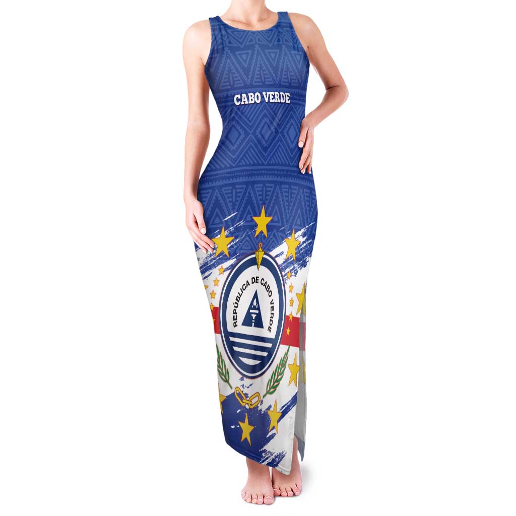 Personalized Cape Verde Family Matching Tank Maxi Dress and Hawaiian Shirt Coat Of Arms - African Pattern - Wonder Print Shop