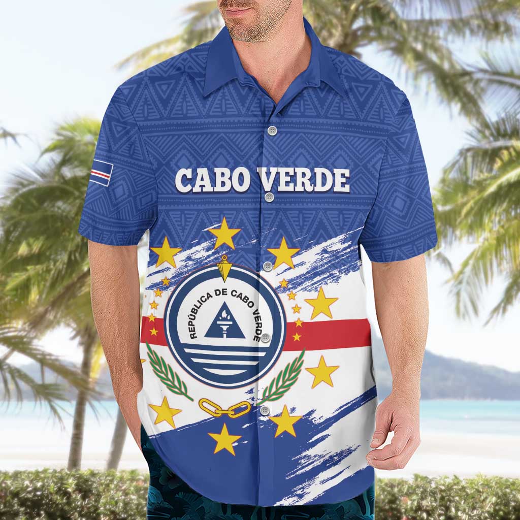 Personalized Cape Verde Hawaiian Shirt Coat Of Arms - African Pattern - Wonder Print Shop