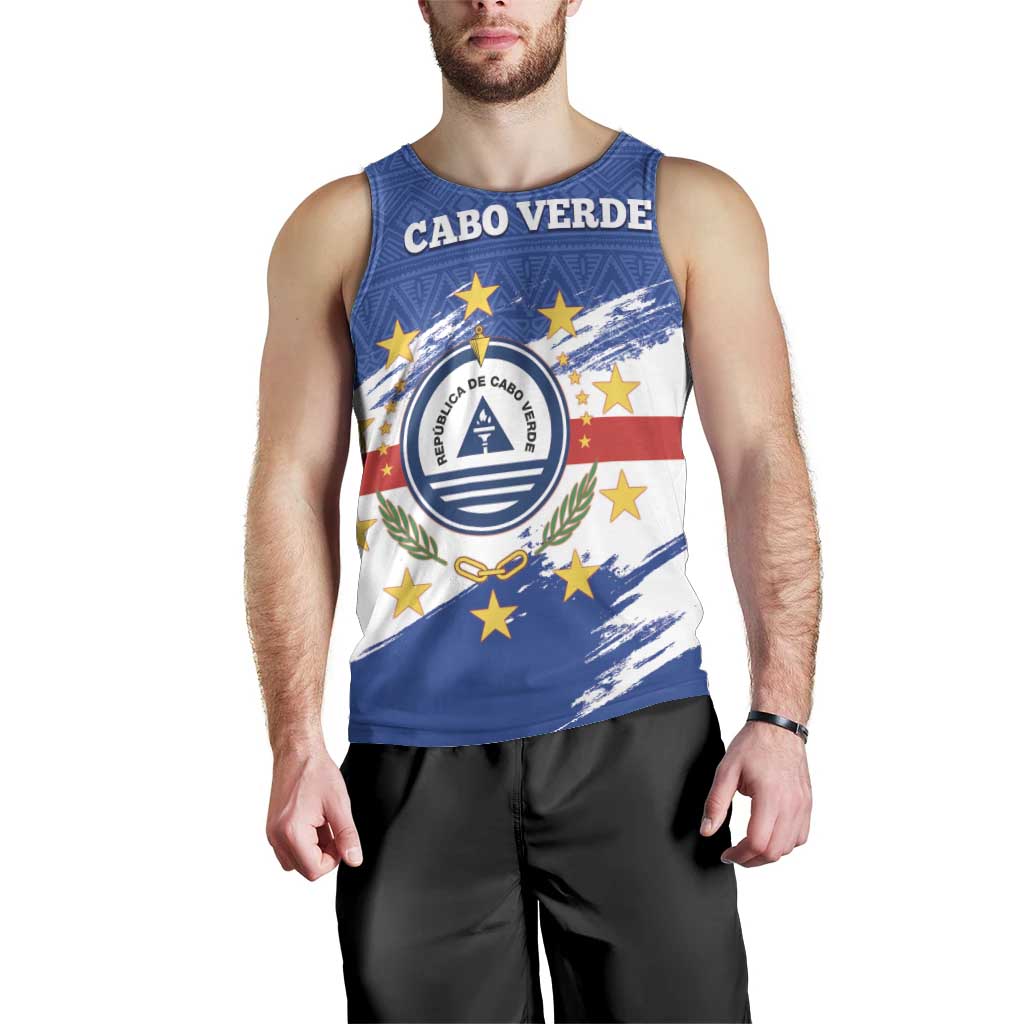 Personalized Cape Verde Men Tank Top Coat Of Arms - African Pattern - Wonder Print Shop