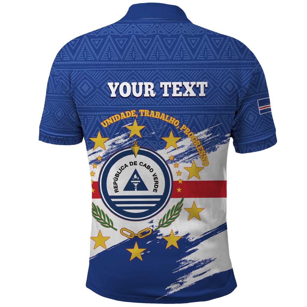 Personalized Cape Verde Polo Shirt Coat Of Arms - African Pattern - Wonder Print Shop