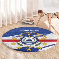 Personalized Cape Verde Round Carpet Coat Of Arms - African Pattern