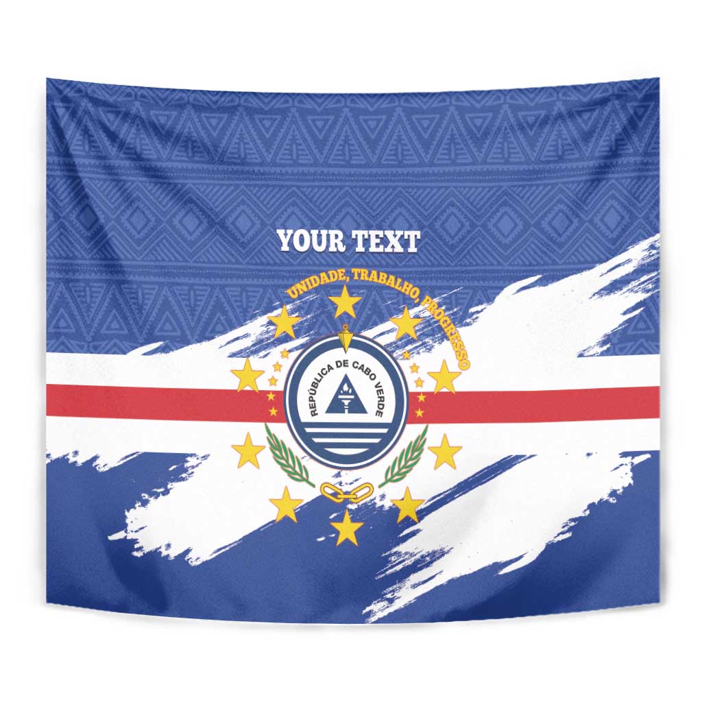 Personalized Cape Verde Tapestry Coat Of Arms - African Pattern - Wonder Print Shop