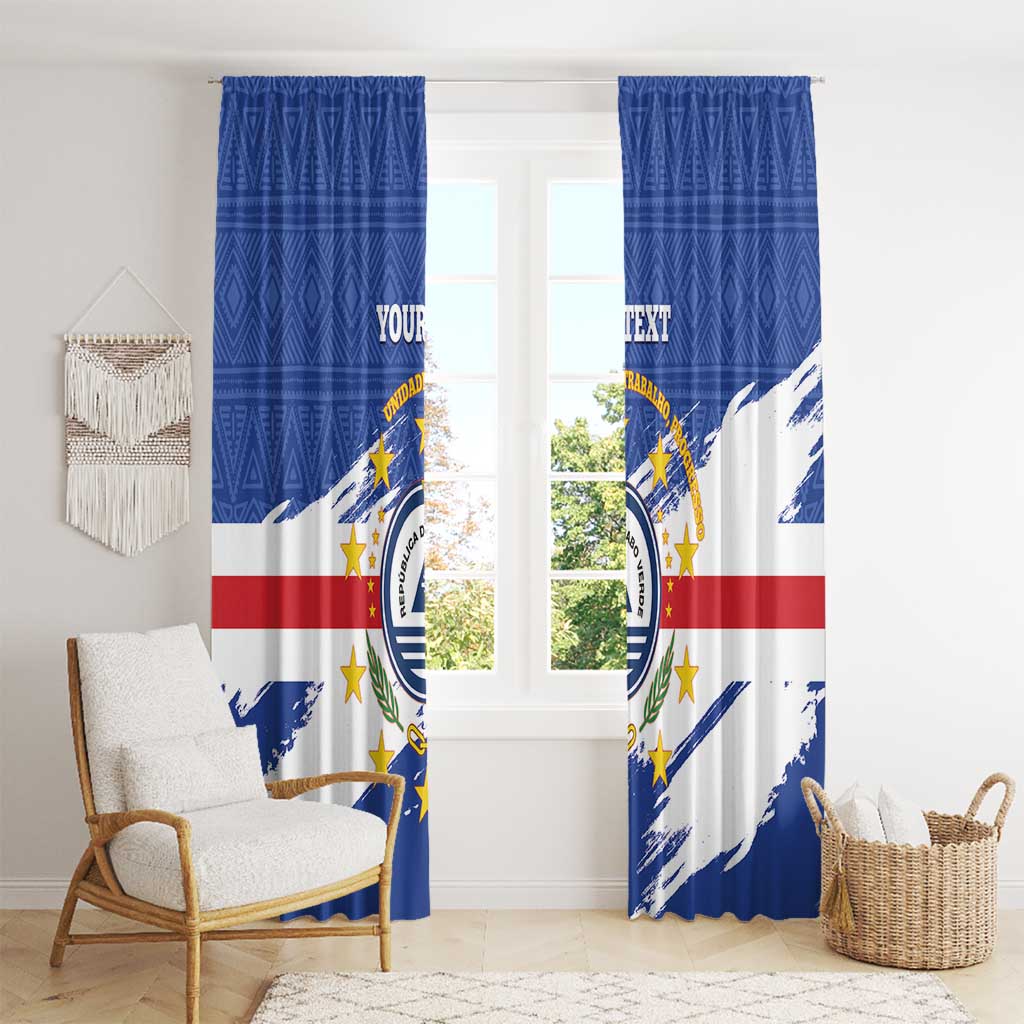 Personalized Cape Verde Window Curtain Coat Of Arms - African Pattern - Wonder Print Shop