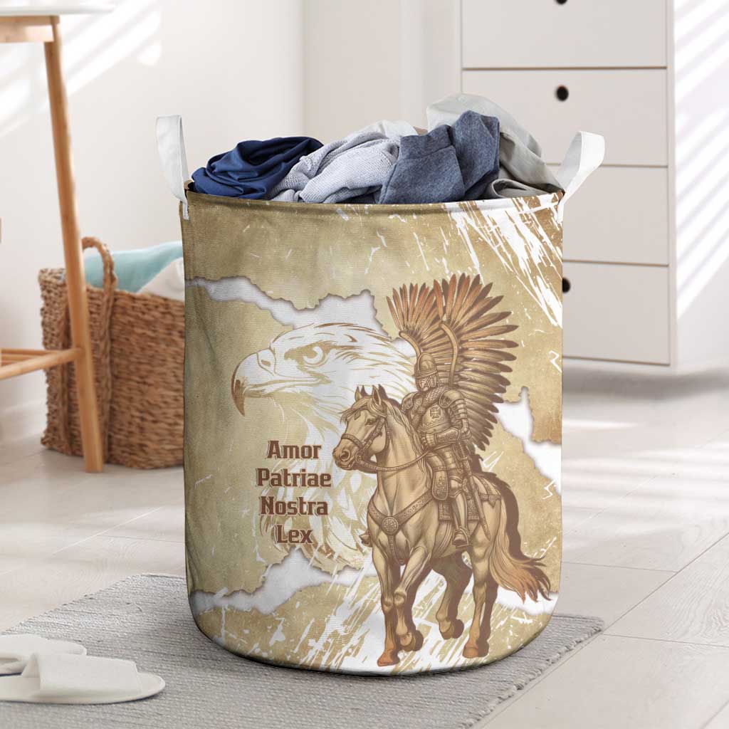 Winged Hussars Poland Laundry Basket Amor Patriae Nostra Lex Polska Eagle