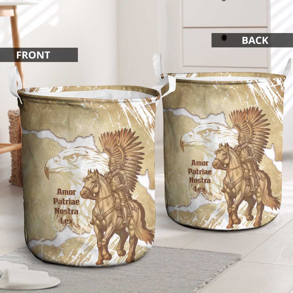 Winged Hussars Poland Laundry Basket Amor Patriae Nostra Lex Polska Eagle