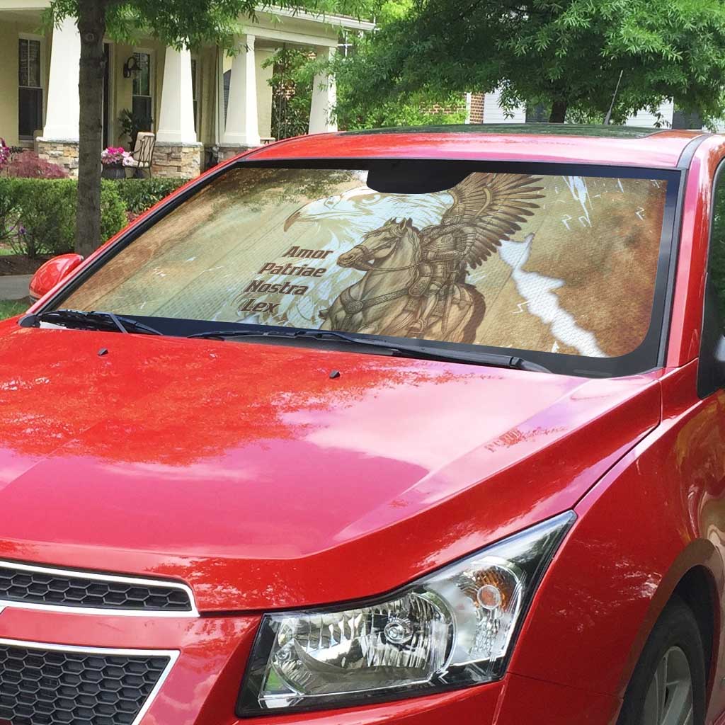 Winged Hussars Poland Auto Sun Shade Amor Patriae Nostra Lex Polska Eagle