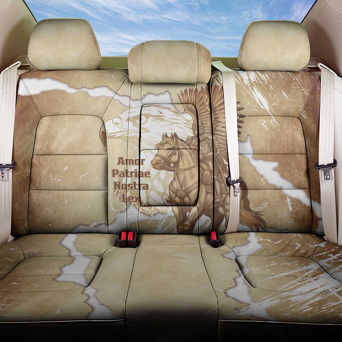 Winged Hussars Poland Back Car Seat Cover Amor Patriae Nostra Lex Polska Eagle