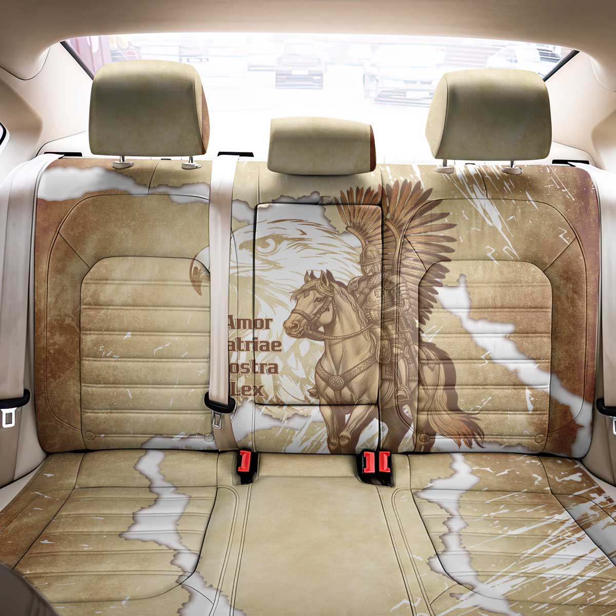 Winged Hussars Poland Back Car Seat Cover Amor Patriae Nostra Lex Polska Eagle