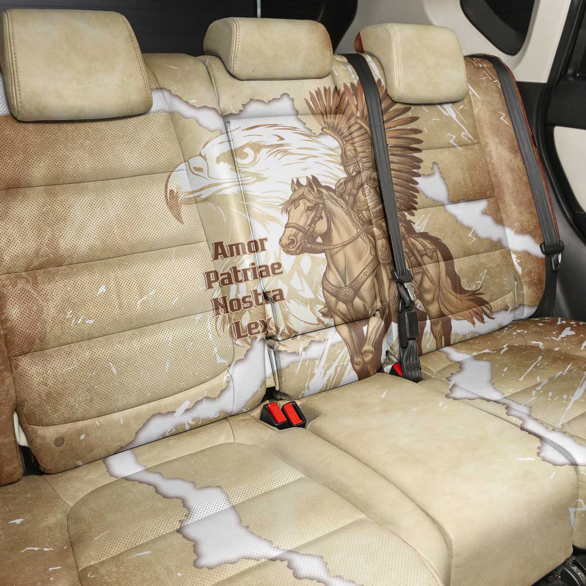 Winged Hussars Poland Back Car Seat Cover Amor Patriae Nostra Lex Polska Eagle