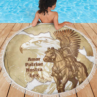 Winged Hussars Poland Beach Blanket Amor Patriae Nostra Lex Polska Eagle