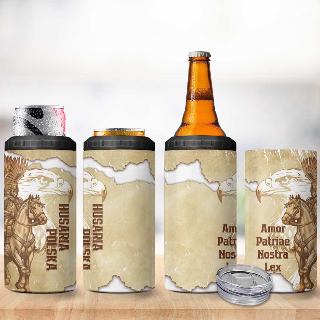 Winged Hussars Poland 4 in 1 Can Cooler Tumbler Amor Patriae Nostra Lex Polska Eagle